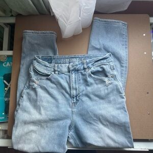 American Eagle Light Wash Curvy Mom Jeans